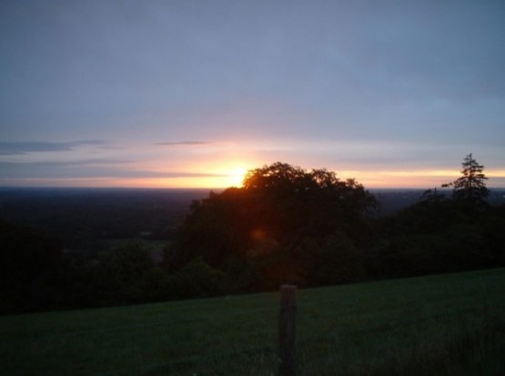 The view from the North Wessex Downs near Ashmansworth at dawn.